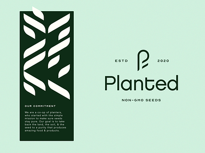 Planted | Branding brand branding green grow identity logo plant plants seeds soil