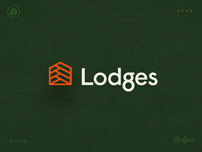 Lodges | Brand airbnb brand branding cabin forest identity lodge logo people real estate rental rustic snow wood