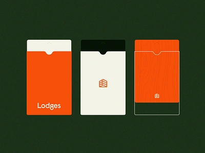 Lodges | Keycards airbnb brand branding cabin hotel identity key keycard lodge logo lumberjack motel rental travel wood