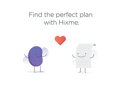 Meeple <3 Plan Man color gradient health heart hixme illustration insurance meeple plan