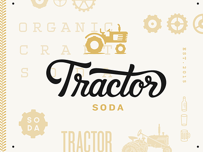New color scheme | Tractor brand branding coke drink identity logo script soda symbol tractor typography