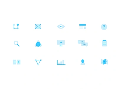 Icons | UXOps blue icons illustrations multiply see through ux web