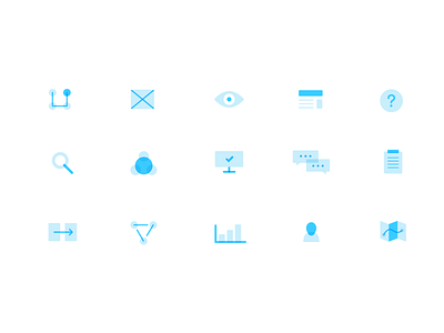 Icons | UXOps blue icons illustrations multiply see through ux web