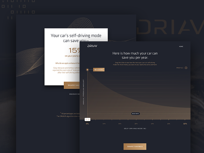 DRIAV | Web App ai autonomous av calculator car car insurance driverless insurance product design web app