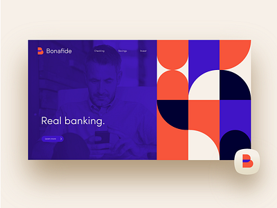 Bonafide Web Header | Web Design app icon banking branding icon logo mark ui web