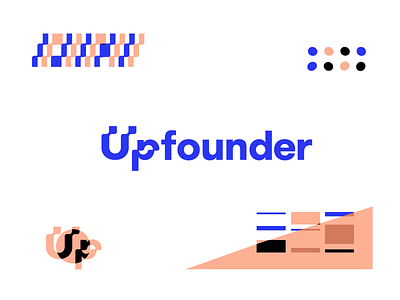 Upfounder | Moving up branding identity logo patterns upward wave