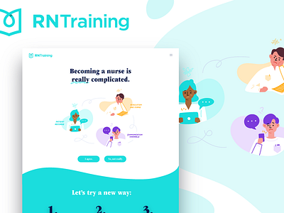 RNTraining | Brand & Website characters colorful doctor health hospital illustration medical minimal nurse people rn web