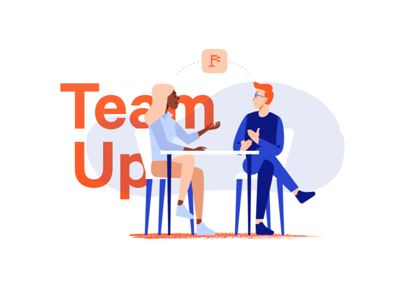 Upfounder | TeamUp upfounder talking web branding logo diversity illustration characters people teams