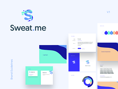 Sweat.me | Brand Guidelines brand branding fitness guidelines identity liquid logo sweat workout