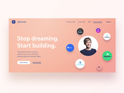 Upfounder | Header Image abstract brand logo ui web