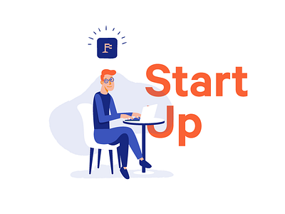 Upfounder | Start Up illustration mobile person startup ui