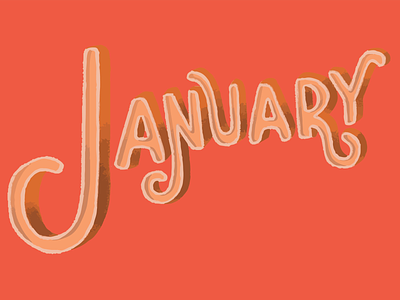 January calendar hand lettering illustration january month