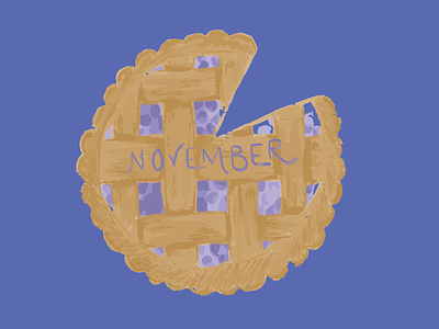 November calendar hand lettering illustration month november