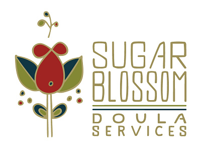 Sugar Blossom Doula Services Logo brand branding custom logo graphic design hand letterer hand lettering hand made type icon identity lettering logo