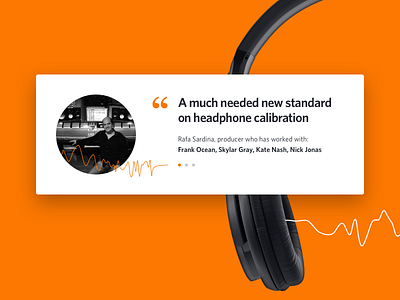 Social proof - quote calibration customer headphones landing orange producer proof quote social sound studio wave