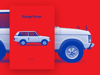 Range Rover - 1st generation [poster] automobile automotive automotive design car dot pattern illustration land rover pop art poster poster art range rover silkscreen silkscreen print