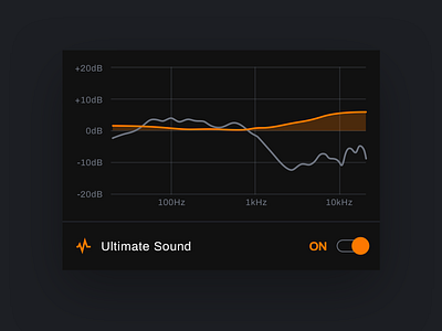 True-Fi mobile app - Headphone calibration app apple music black calibration darkmode mobile app music player orange sound soundwave spotify streaming app tidal