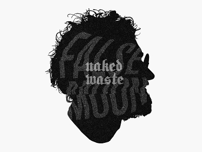 False Moon – Naked Waste blackletter custom type design event graphics glitch identity design illustration silhouette