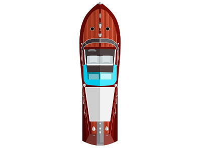 Riva speed boat illustration ui vector web