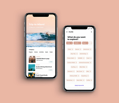 Travel App 2 app branding design filter holiday interaction interactive motion travel travel app trip ui ux vacation web website