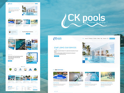 CK Pools website UI-UX and Front-end and worderPress theme css3 design illustration jquery psd ui ux website xd