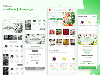 Re-Design EzeePasar ( Homepage ) app design landingpage mobile ui ux