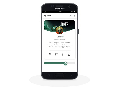 Profile Card Joker app design joker mobile profile ui ux welovechallenge1