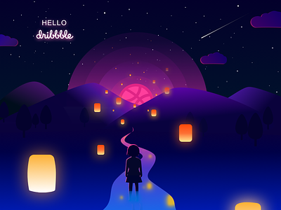 hello dribbble debut designbarani first hobbit illustration illustrationgraphic shot