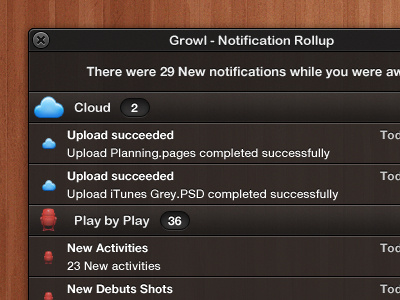 Growl Notification Roll Up cloud growl notification osx playbyplay ui