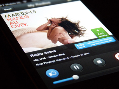 Radio Player app buttons iphone player radio ui
