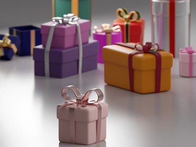 Gift Boxes 3 3d 3d gift box 3dart 3dillustration animation blender branding colorful cycle gift box giftbox illustration