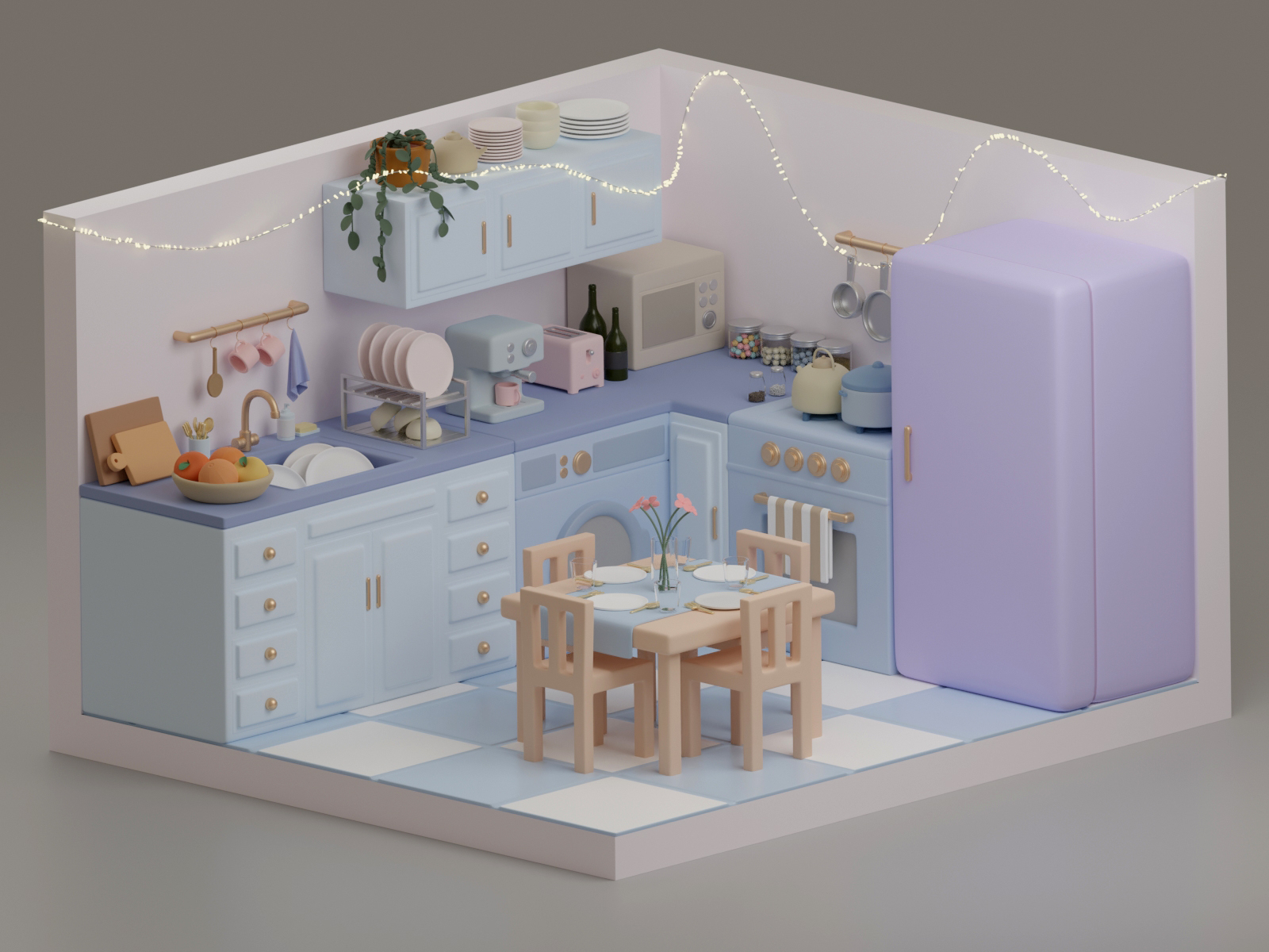 Sweet Kitchen By Shabnam Sabbagh On Dribbble   Kitchen33 4x 