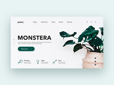 Plant website home page concept