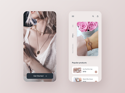 Jewelry shop app design app app design colors diamond dribbble e commerce jewelry jewelry store minimal mobile app pandora product shop ui ux web