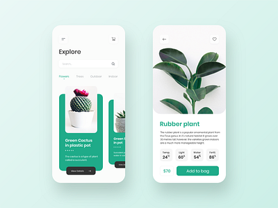 Plant shop app design app design colors dribbble e commerce flower leaves minimal mobile mobile design plant plant store plants pot shop shopping ui ux