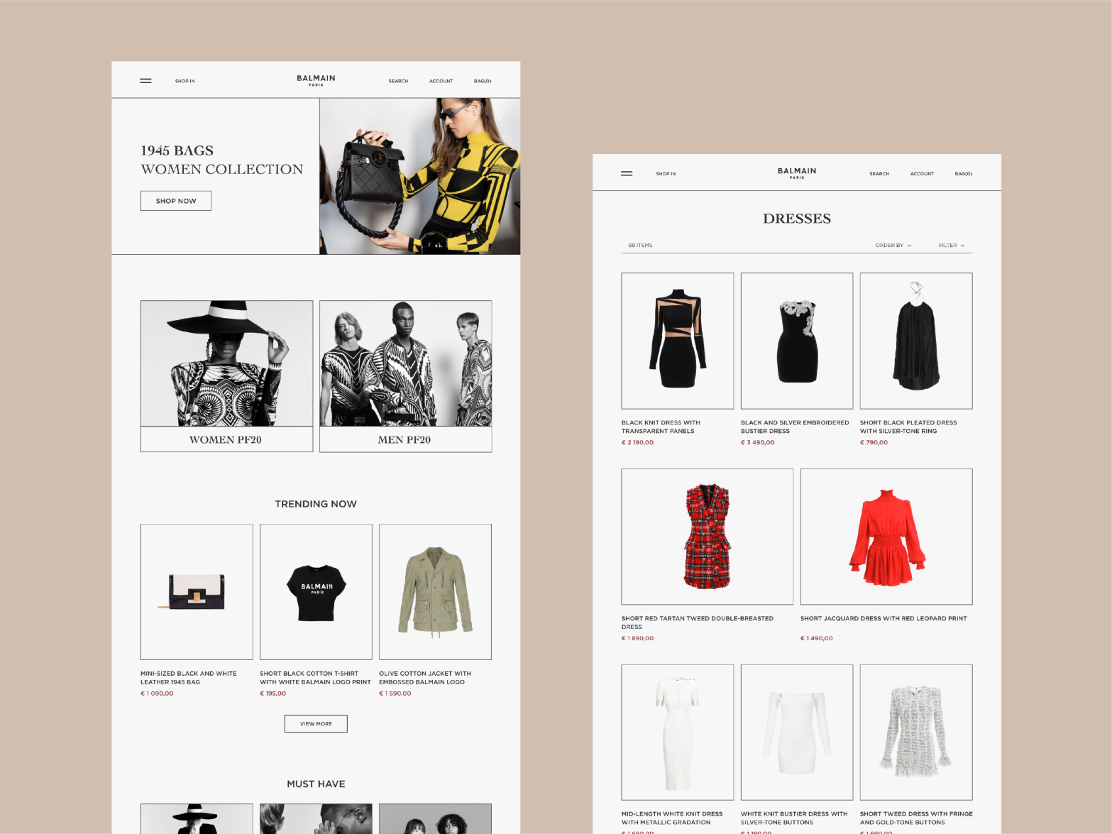 Balmain | Redesign concept by Nigar Novruzova on Dribbble