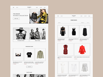 Balmain | Redesign concept balmain clothing concept design e commerce fashion interaction luxury men minimal minimalistic redesign shop store ui ux webdesign women