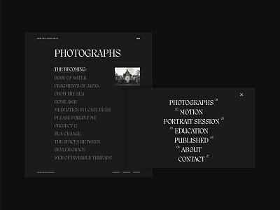 Photographer website redesign concept