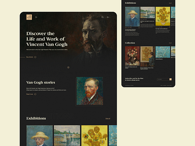 Van Gogh Museum | Redesign concept art collection design dribbble exhibition gallery homepage interaction minimal minimalism modern museum painting redesign ui ux van gogh vincent van gogh web webdesign