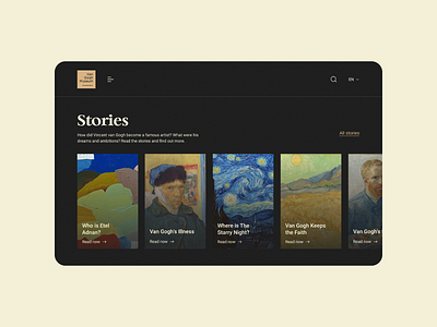 Van Gogh Museum | Redesign concept art concept design dribbble exhibition gallery minimal minimalism modern museum paint painter redesign ui ux van gogh vincent van gogh web webdesign