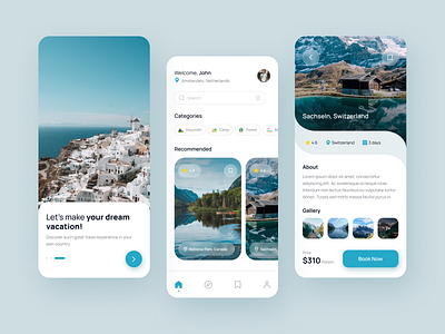 Travel mobile app design