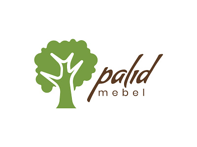 "Palid Mebel" Oak Furniture logo. branding design flat icon illustration logo minimal type typography vector