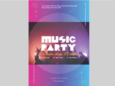 Party Flyer abstract behance design flyer free flyer free vector graphic graphic design graphic out graphicout minimal modern music party typography vector