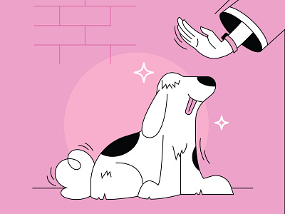 Pat the dog 2d adobe art design dog editorial graphic design illustration illustrator logo pink ui vibrant