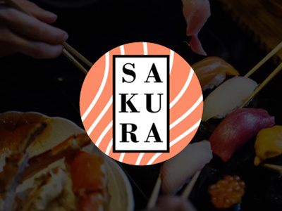 Sakura Sushi Restaurant graphic design logo logo design restaurant sakura sushi thirty logos
