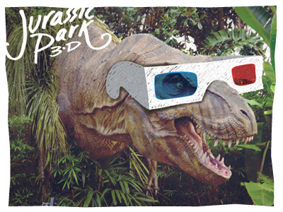 Jurassicpark 3D - T-Rex 3d dinosaur glasses jurassic movie park trex typography