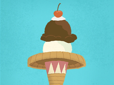 Good Eats - El Helado cone cream design el paso ice illustration mexican poster sombrero texas