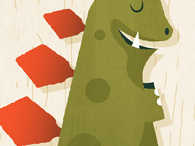 Grooveasaurus Detail bass dino dinosaur gig guitar illustration poster stegosaurus wood
