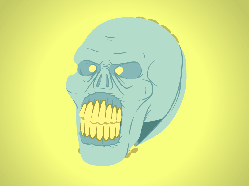 Skull loop 2d animation cel flash frame by frame skull zombie