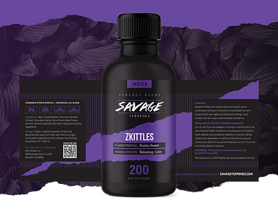 Savage Terpenes - Indica brand branding branding design design label label design labels packaging packagingdesign rebrand typography vector